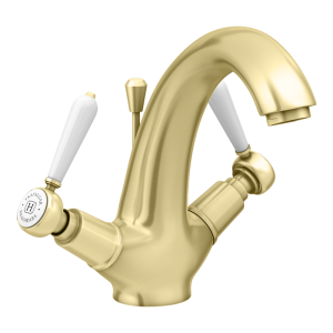 Trafalgar Lever Mono Basin Mixer Tap with Pop Up Waste   Brushed Brass