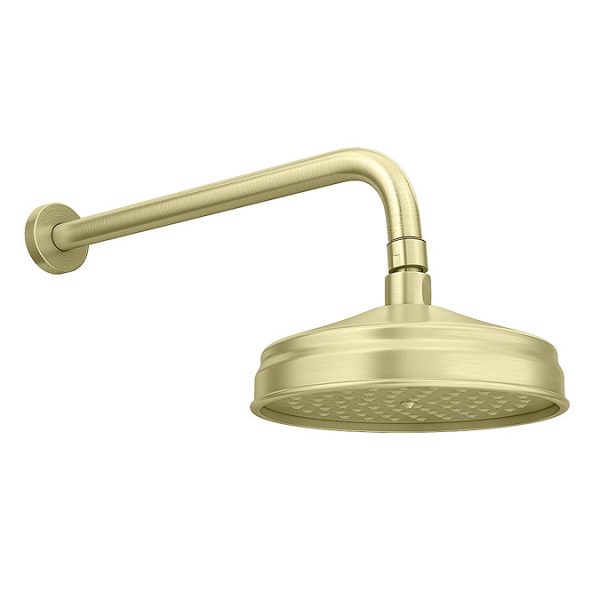 Trafalgar Brushed Brass Shower with Concealed Valve + Wall Mounted 8" Head - Image 3