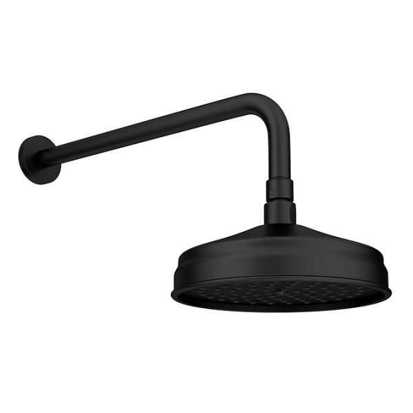 Trafalgar Matt Black Shower with Concealed Valve + Wall Mounted 8" Head - Image 3