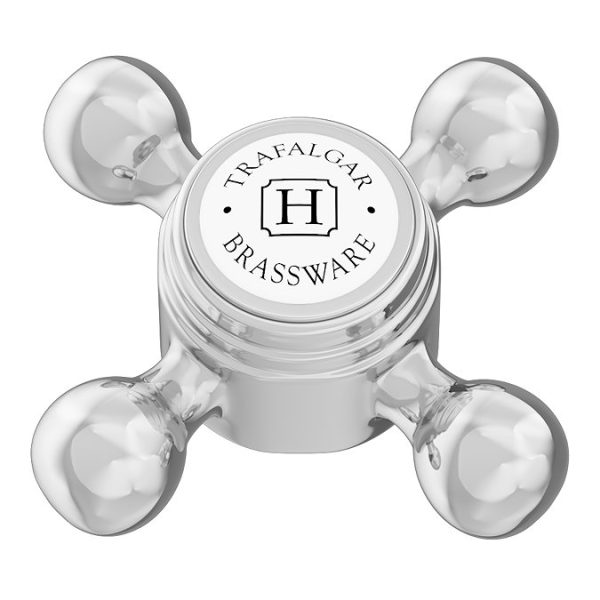 Trafalgar Wall Mounted Bath Spout and Crosshead Stop Taps Chrome - Image 4