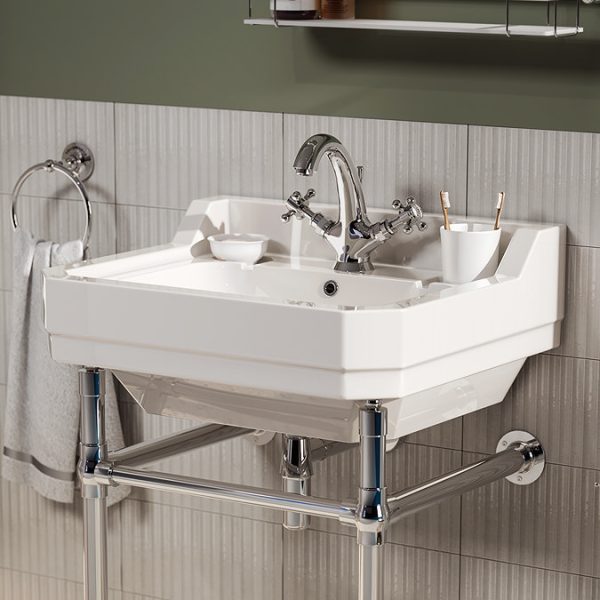 Trafalgar Crosshead Mono Basin Mixer Tap & Pop Up Waste Chrome - Image 6