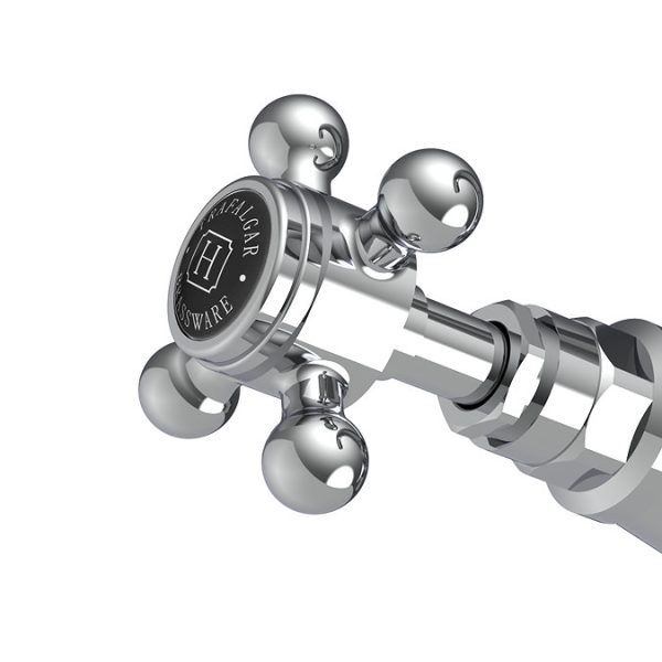 Trafalgar Crosshead Mono Basin Mixer Tap & Pop Up Waste Chrome & Black - Image 3