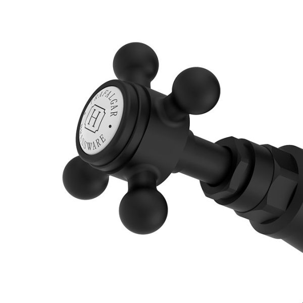 Trafalgar Crosshead Mono Basin Mixer Tap & Pop Up Waste Matt Black - Image 3