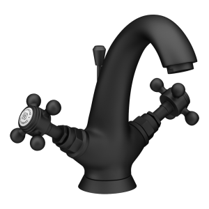Trafalgar Crosshead Mono Basin Mixer Tap & Pop Up Waste Matt Black
