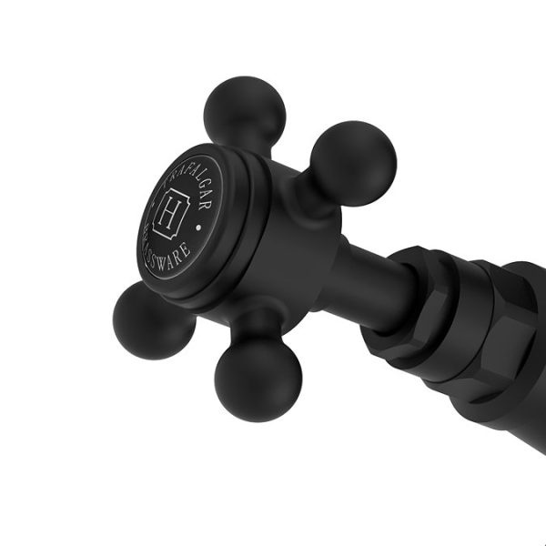 Trafalgar Crosshead Mono Basin Mixer Tap & Pop Up Waste Matt Black & Black Indices - Image 3