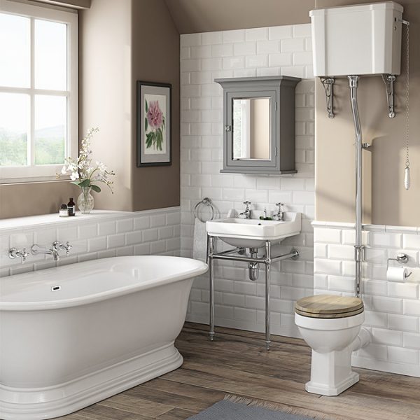Trafalgar Wall Mounted Bath Spout and Crosshead Stop Taps Chrome - Image 2