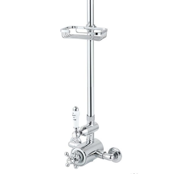 Trafalgar Traditional Shower incl. Rigid Riser, Fixed Head & Soap Basket - Image 4
