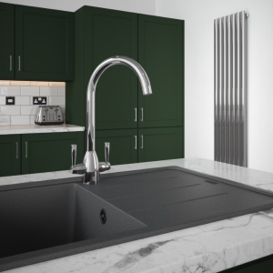 The Tap Factory Chrome Vibrance Duo Kitchen Mixer Tap Copper