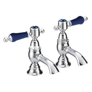 Heritage Glastonbury Midnight Blue Basin Pillar Taps