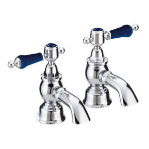 Heritage Glastonbury Midnight Blue Bath Pillar Taps