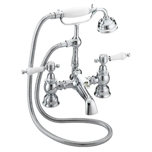 Heritage   Glastonbury Bath Shower Mixer   Chrome