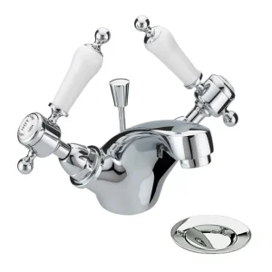 Heritage   Glastonbury Mono Basin Mixer with Pop up Waste   Chrome