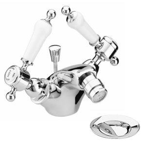 Heritage   Glastonbury Bidet Mixer with Pop up Waste   Chrome