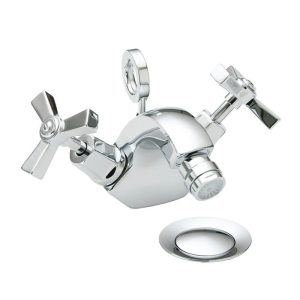 Heritage   Gracechurch Bidet Mixer with Pop up Waste