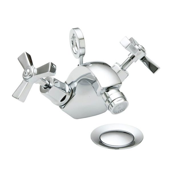 Heritage   Gracechurch Bidet Mixer with Pop up Waste