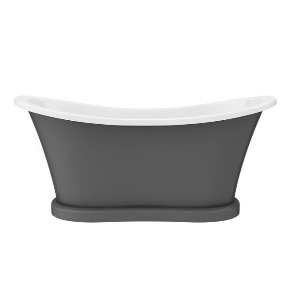 Trafalgar Grey 1685 x 745 Double Ended Slipper Roll Top Bath - Image 3