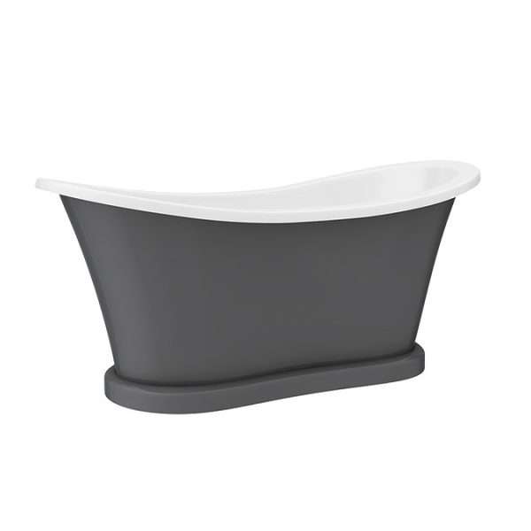 Trafalgar Grey 1685 x 745 Double Ended Slipper Roll Top Bath - Image 2