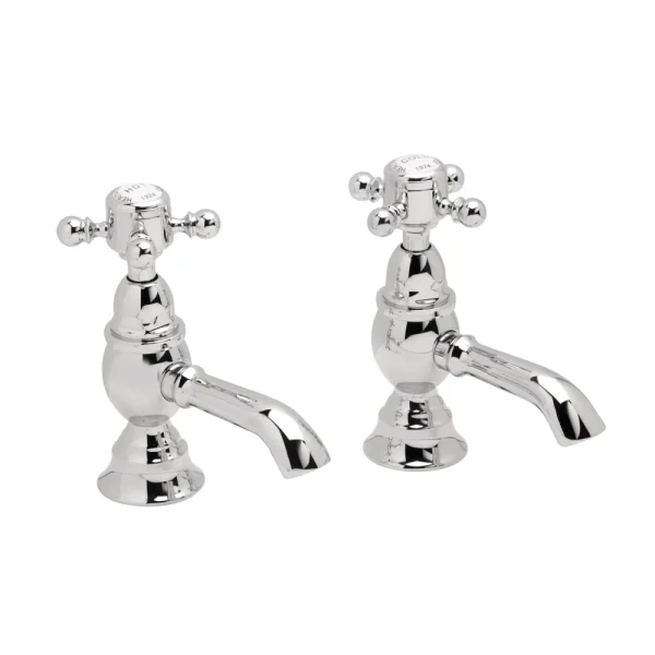 Heritage   Hartlebury Basin Pillar Taps   Chrome