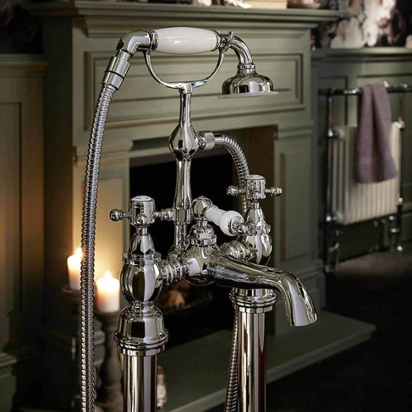 Heritage   Hartlebury Bath Shower Mixer   Chrome - Image 2