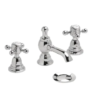 Heritage   Hartlebury 3 Hole Basin Mixer with Pop up Waste   Chrome