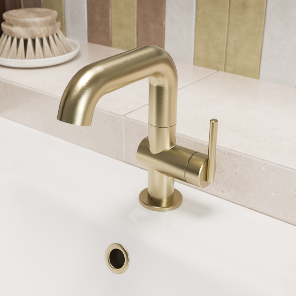Crosswater 3ONE6 Swivel Spout Basin Mixer   Brushed Brass