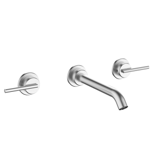 Crosswater 3ONE6 3 Hole Wall Mounted Basin Set   Stainless Steel