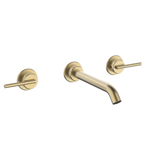 Crosswater 3ONE6 3 Hole Wall Mounted Basin Set   Brushed Brass