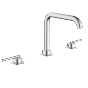 Crosswater 3ONE6 3 Hole Deck Mounted Basin Set   Stainless Steel