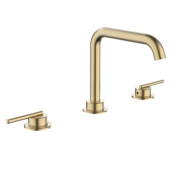 Crosswater 3ONE6 3 Hole Deck Mounted Basin Set   Brushed Brass - Image 2