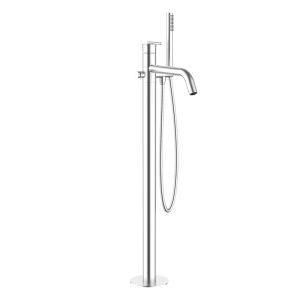 Crosswater 3ONE6 Floor Standing Bath Tap with Shower Mixer   Stainless Steel