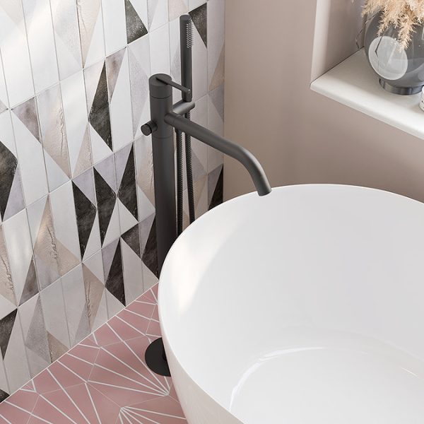 Crosswater 3ONE6 Floor Standing Bath Tap with Shower Mixer   Slate - Image 3
