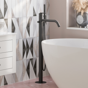Crosswater 3ONE6 Floor Standing Bath Tap with Shower Mixer   Slate