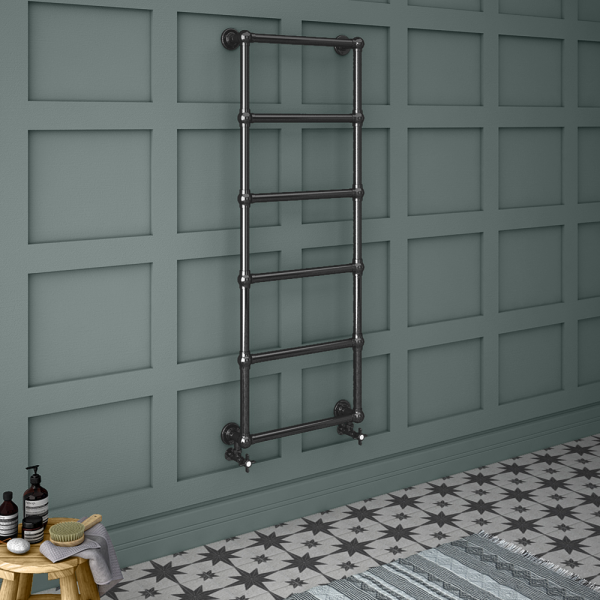 Chatsworth Black Nickel 1550 x 500mm Wall Mounted Towel Rail