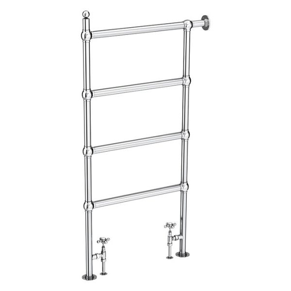 Chatsworth Traditional 1194 x 598mm Chrome Space Saving Heated Towel Rail - Image 2