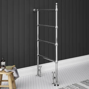 Chatsworth Traditional 1194 x 598mm Chrome Space Saving Heated Towel Rail