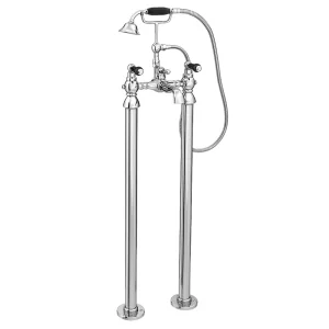 Chatsworth 1928 Traditional Black Lever Freestanding Bath Shower Mixer Tap