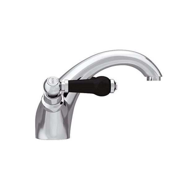 Chatsworth 1928 Traditional Black Lever Mono Basin Mixer Tap - Image 4
