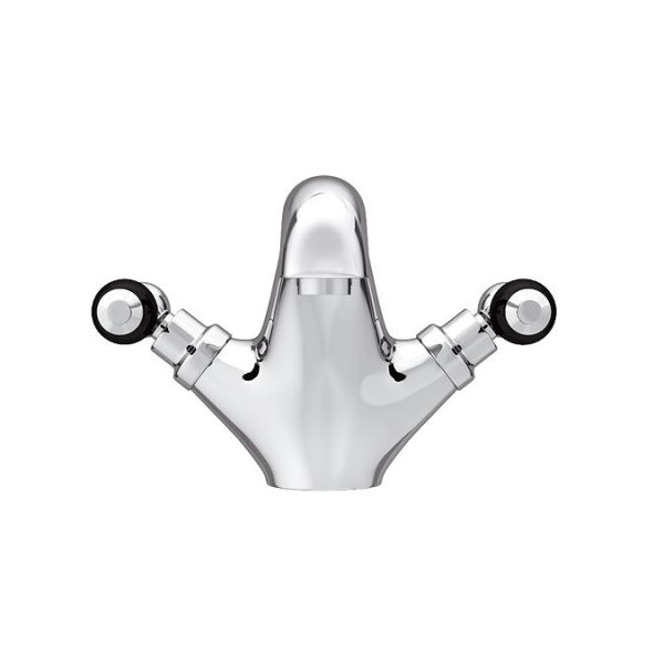 Chatsworth 1928 Traditional Black Lever Mono Basin Mixer Tap (Black Indices) - Image 2