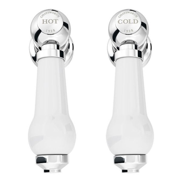 Chatsworth 1928 Traditional White Lever Bath Filler Tap - Image 3