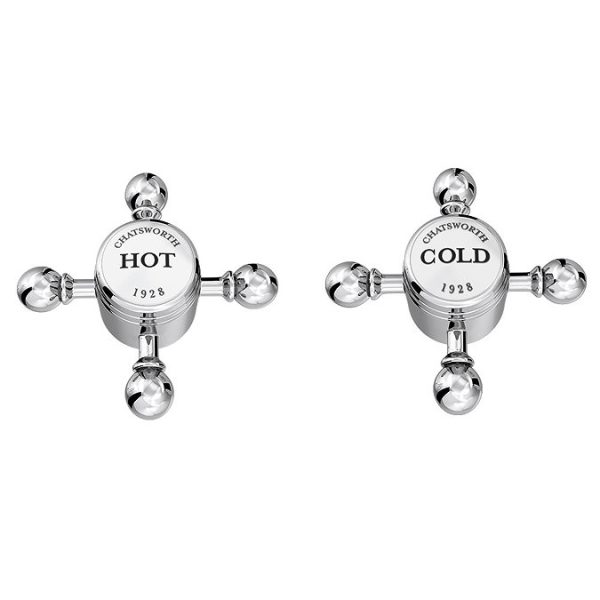 Chatsworth 1928 Traditional 5 Inch Spout Crosshead Pillar Basin Taps - Image 6