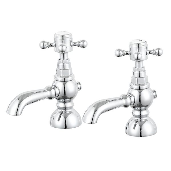 Chatsworth 1928 Traditional 5 Inch Spout Crosshead Pillar Basin Taps - Image 5