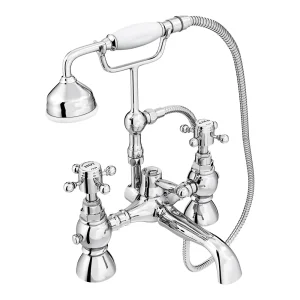 Chatsworth 1928 Traditional Crosshead Bath Shower Mixer Tap with Shower Kit