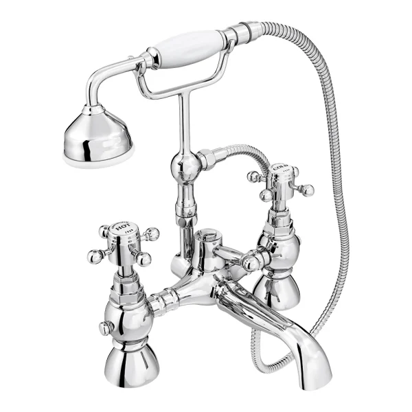 Chatsworth 1928 Traditional Crosshead Bath Shower Mixer Tap with Shower Kit
