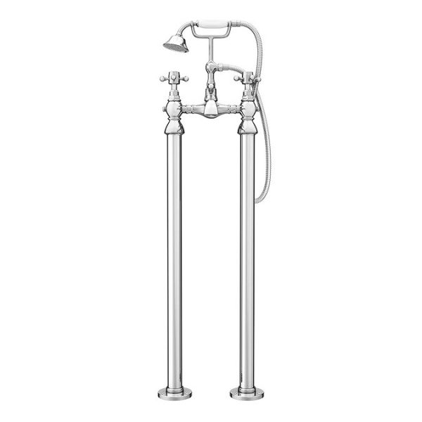 Chatsworth 1928 Traditional Crosshead Freestanding Bath Shower Mixer Tap - Image 7
