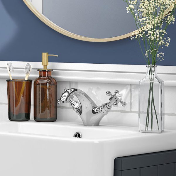 Chatsworth 1928 Traditional Crosshead Mono Basin Mixer Tap - Image 6