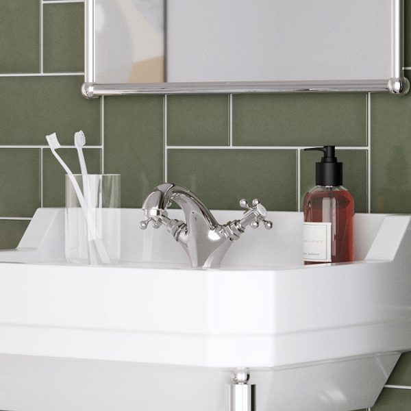 Chatsworth 1928 Traditional Crosshead Mono Basin Mixer Tap - Image 3