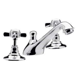 Traditional 3 Tap Hole Basin Mixer   Chrome