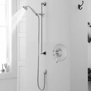 Lancaster Traditional Dual Concealed Thermostatic Shower Valve with Slider Rail