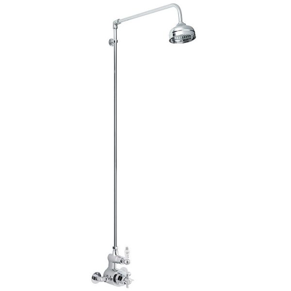 Ultra Traditional Exposed Thermostatic Shower Package with Twin Valve & Riser Kit - Image 4