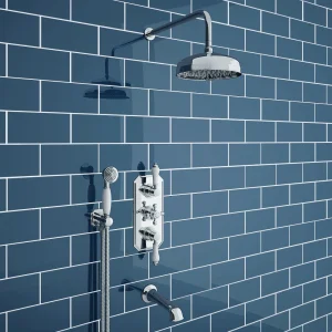 Trafalgar Traditional Shower Package with Fixed Head, Handset + Bath Spout